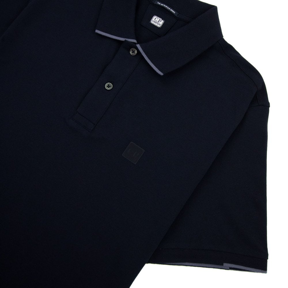 Cp Company Metropolis Series Striped Polo Shirt In Navy