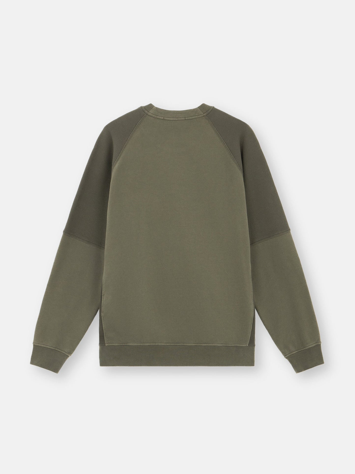 Stone Island Patch Logo Paneled Sweatshirt In Khaki