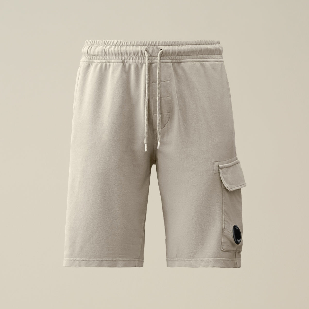 Cp Company Light Fleece Lens Shorts in Drizzle Grey