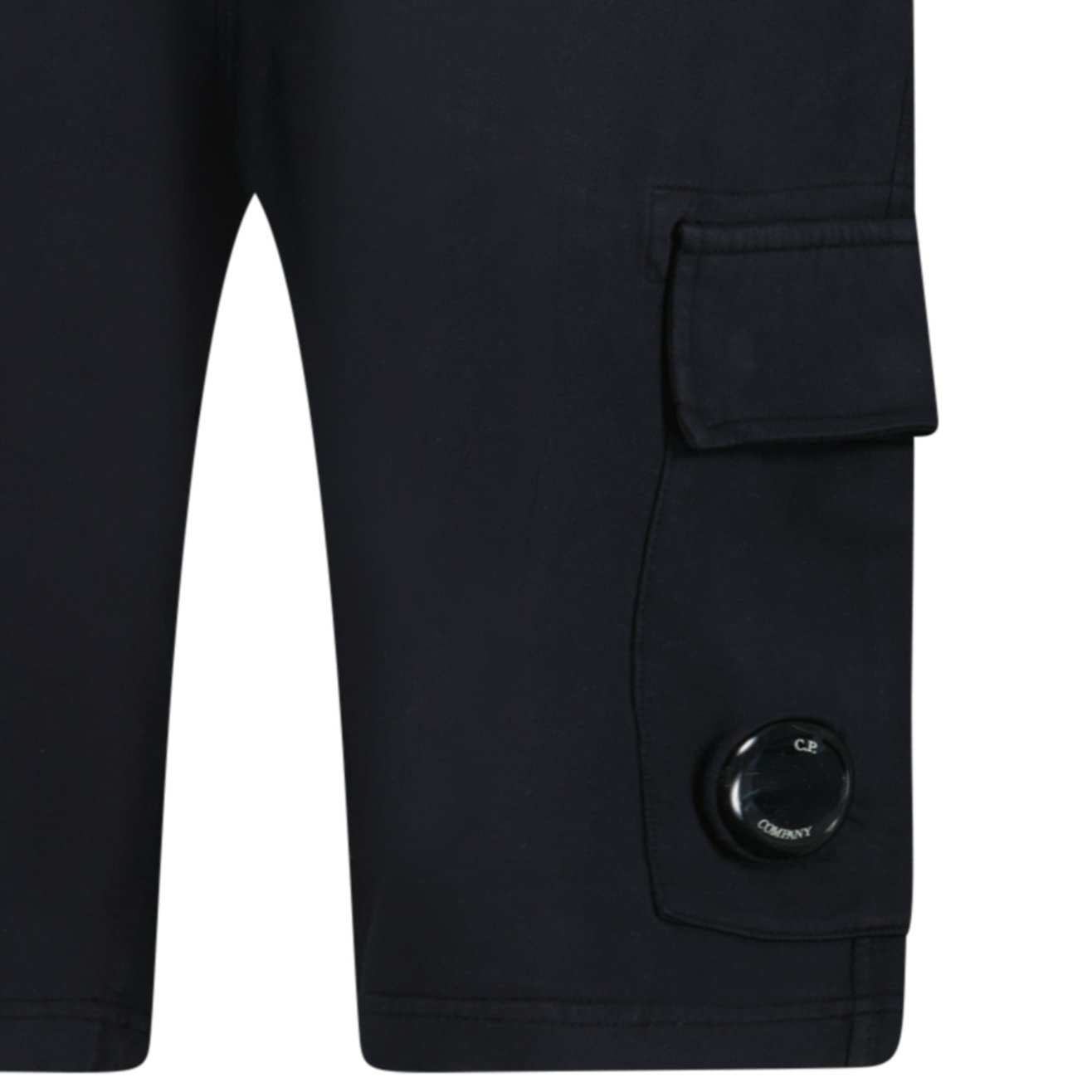 CP Company Light Fleece Lens Sweat Shorts Black