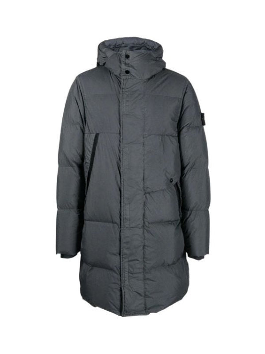 Stone Island Garment Dyed Crinkle Reps R-Ny Down Coat in Dark Grey