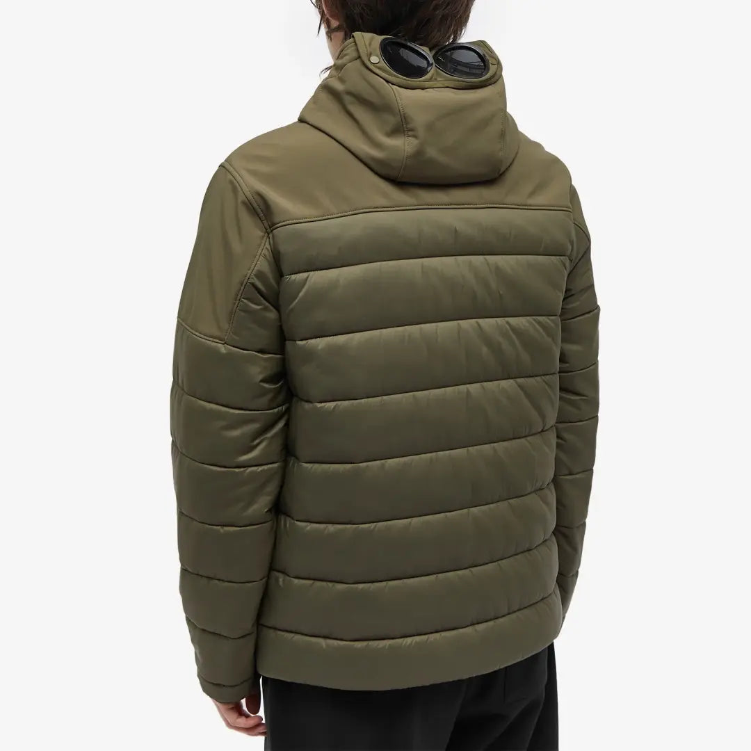 Cp Company Shell-R A/W Goggle Jacket In Ivy Green