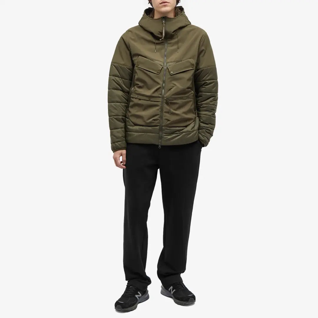 Cp Company Shell-R A/W Goggle Jacket In Ivy Green