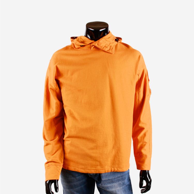 Cp Company Light Fleece Lens Overhead Hoodie Desert Sun