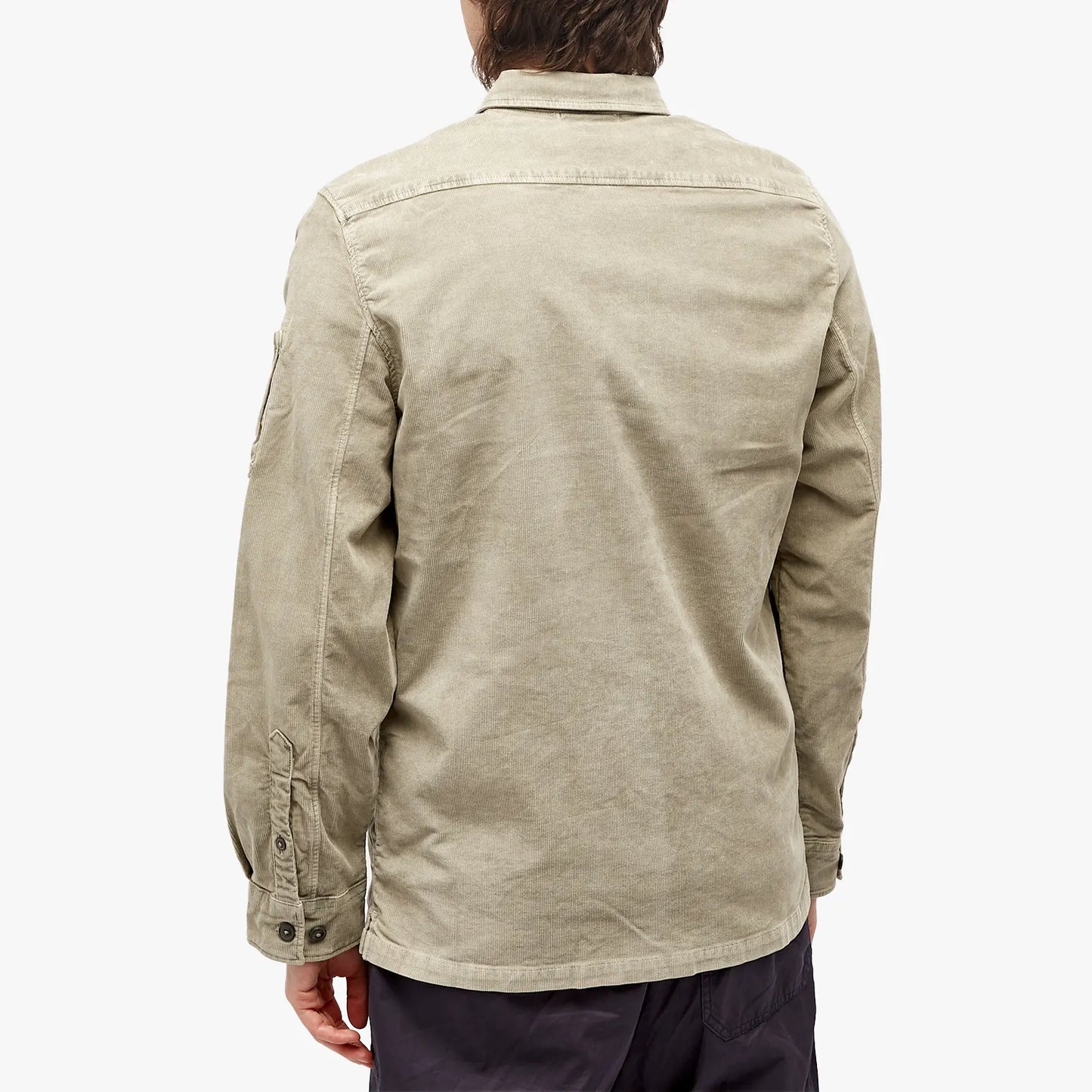 Cp Company Corduroy Button Up Shirt in Silver Sage