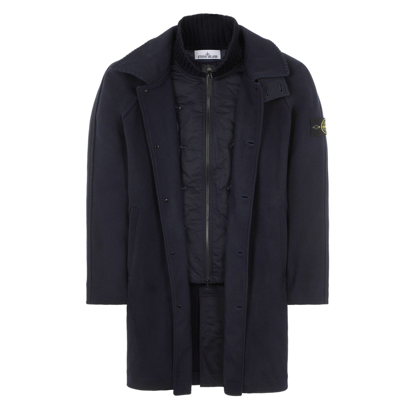 Stone Island Panno Speciale Coat in Navy