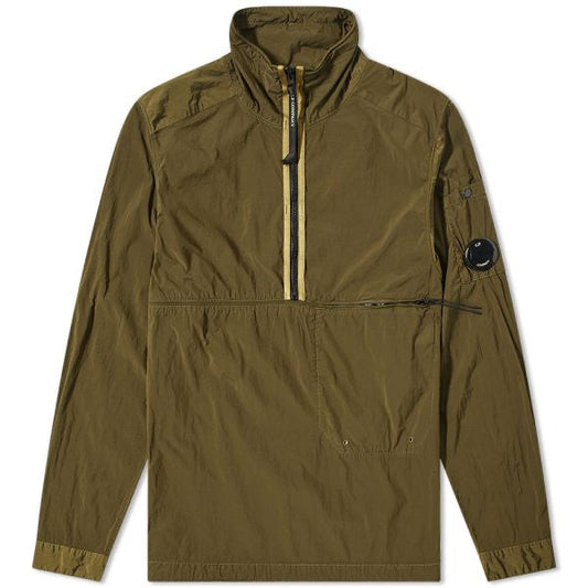 Cp Company Cr - L Lens Half Zip Overshirt in Green Moss