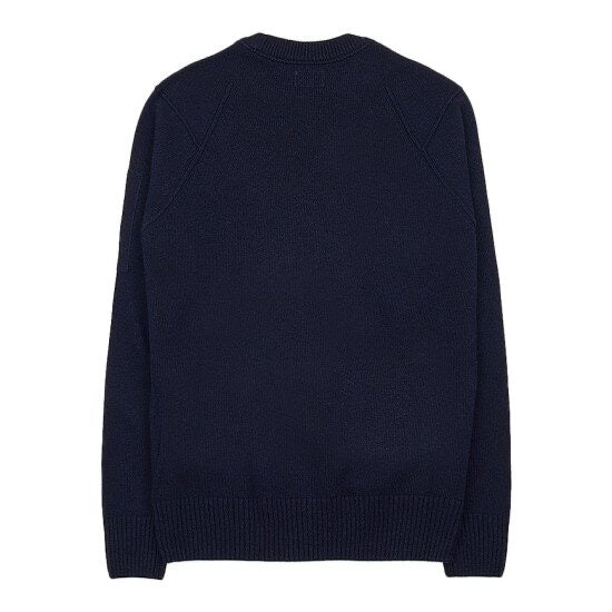 Cp Company Lambswool Lens Knit Sweatshirt In Navy