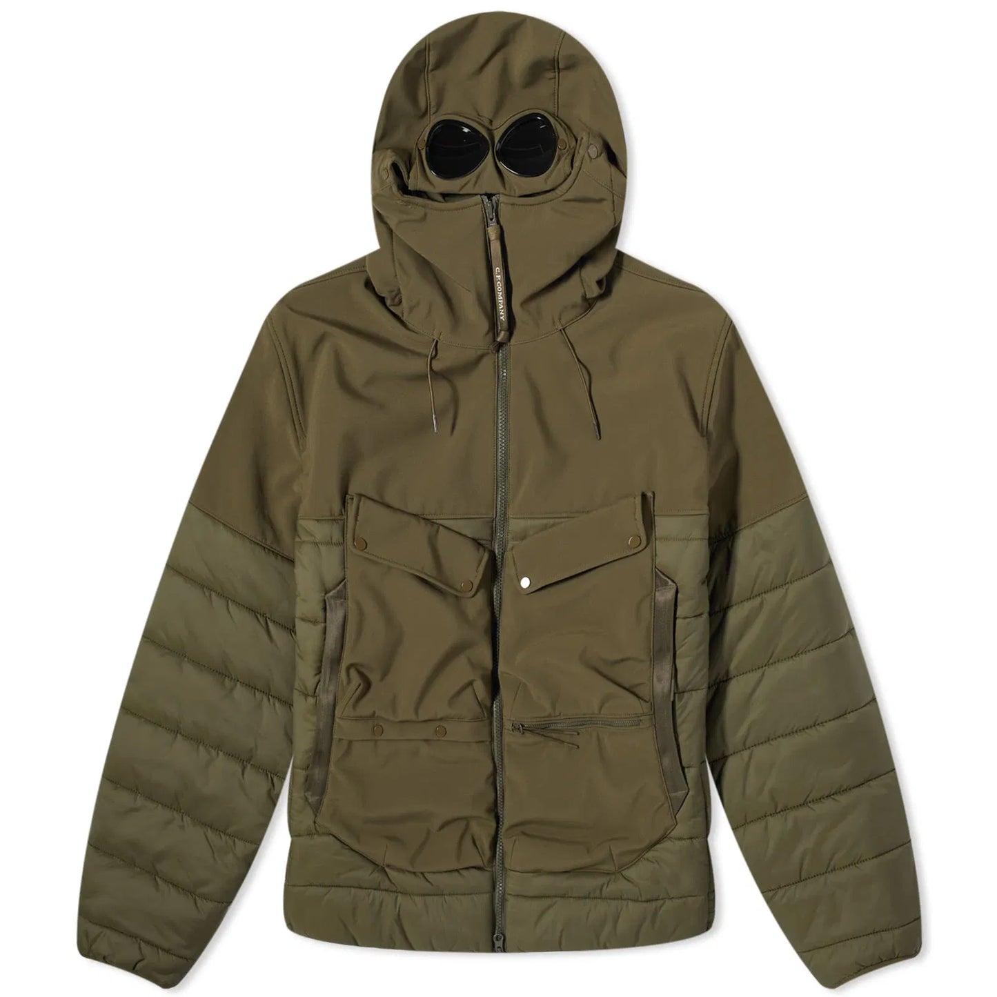 Cp Company Shell-R A/W Goggle Jacket In Ivy Green