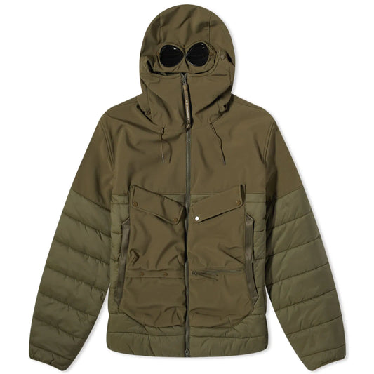 Cp Company Shell-R A/W Goggle Jacket In Ivy Green