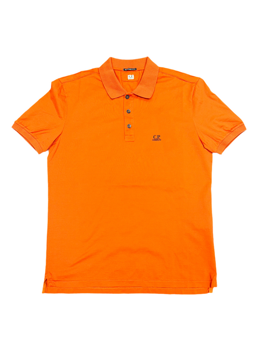 Cp Company 100% Mercerized Cotton Short Sleeve Regular Fit Polo Shirt 255A In Harvest Pumpkin