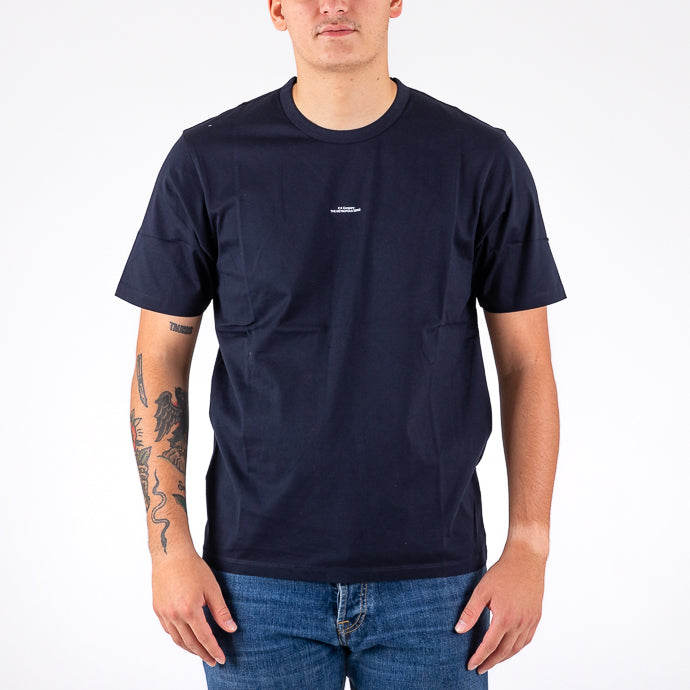 Cp Company 198A Metropolis Series Mercerised Jersey Print Logo T-Shirt Navy