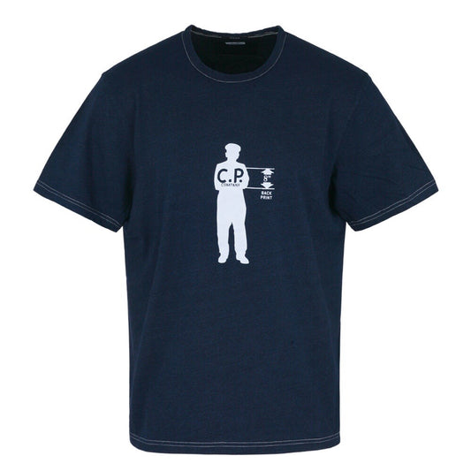 Cp Company Indigo Jersey Sailor Logo T-Shirt Dark Blue