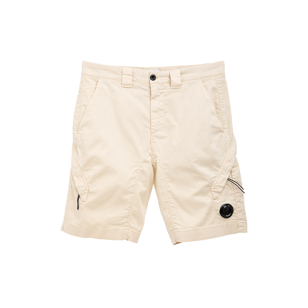 Cp Company Utility Stretch Sateen Lens Shorts in Beige