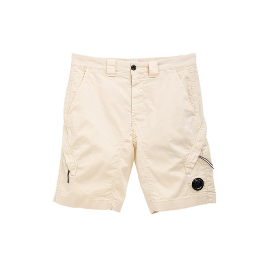 Cp Company Utility Stretch Sateen Lens Shorts in Beige