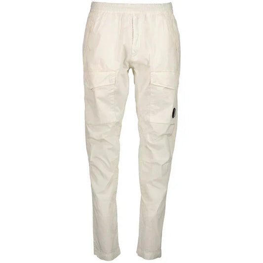 Cp Company Twill Stretch Lens Cargo Pants in White
