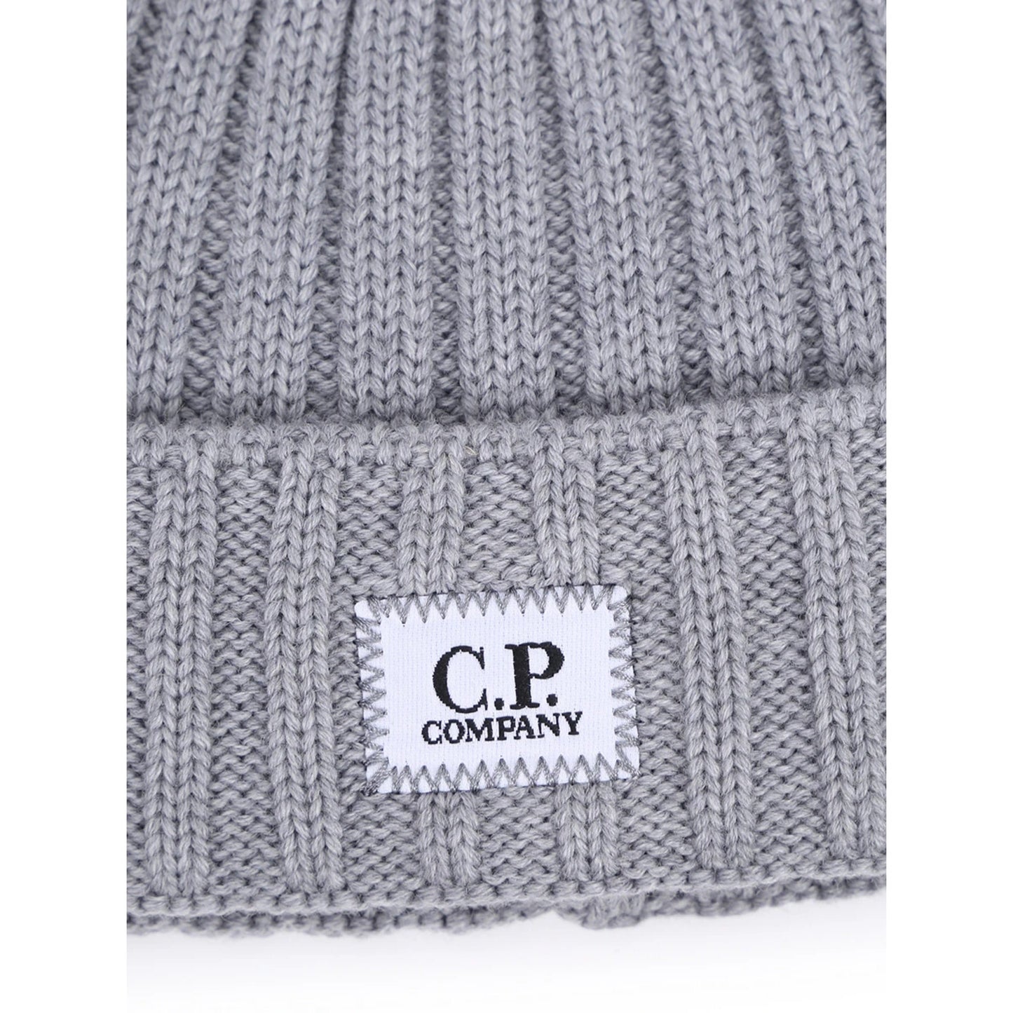 Cp Company Merino Wool Patch Logo Beanie in Grey M93