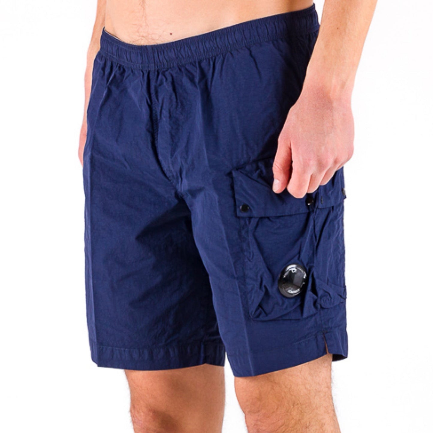 Cp Company Lens Flatt Nylon Swim Shorts In Medieval Blue