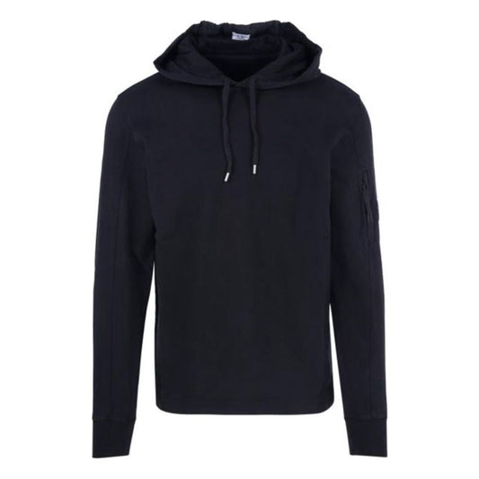 Cp Company Light Fleece Lens Overhead Hoodie In Black