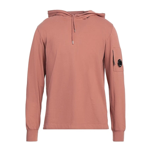 Cp Company Light Fleece Lens Overhead Hoodie In Cedar Wood