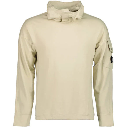 Cp Company Light Fleece Lens Overhead Hoodie in Sandshell