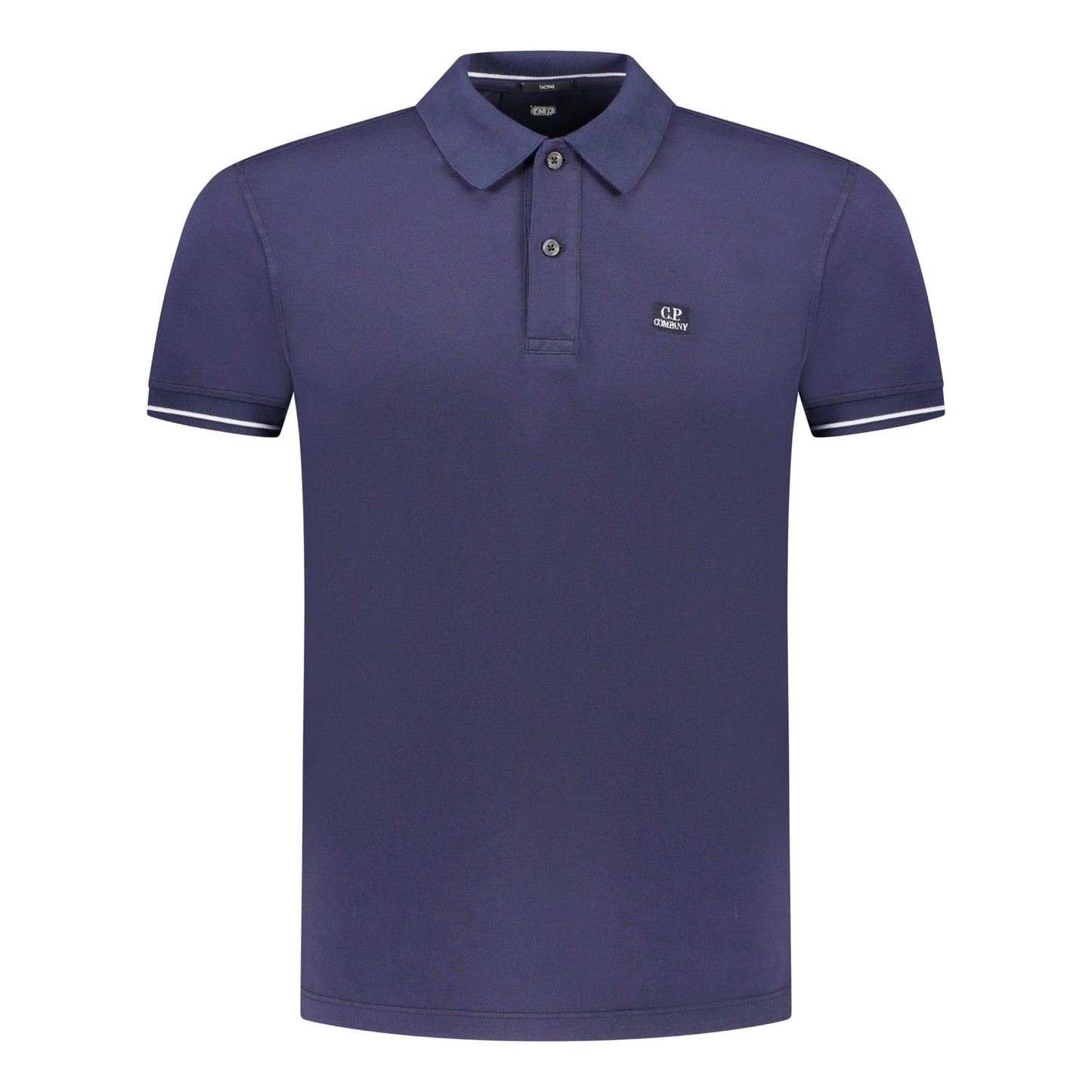 Cp Company Tacting Piquet Logo Polo Shirt In Medieval Blue