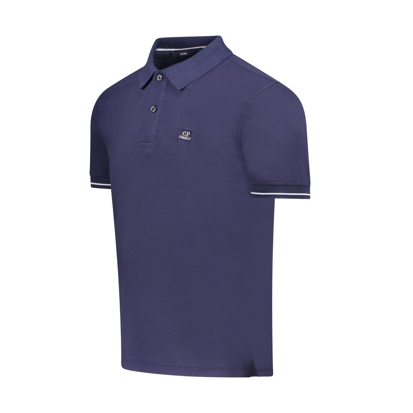 Cp Company Tacting Piquet Logo Polo Shirt In Medieval Blue