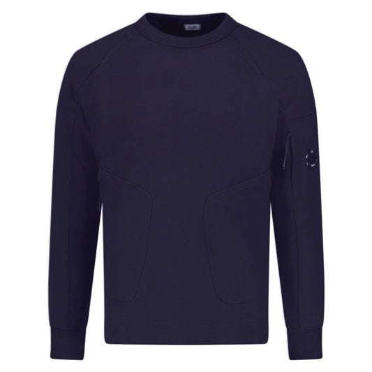 Cp Company Double Pocket Lens Sweatshirt In Navy