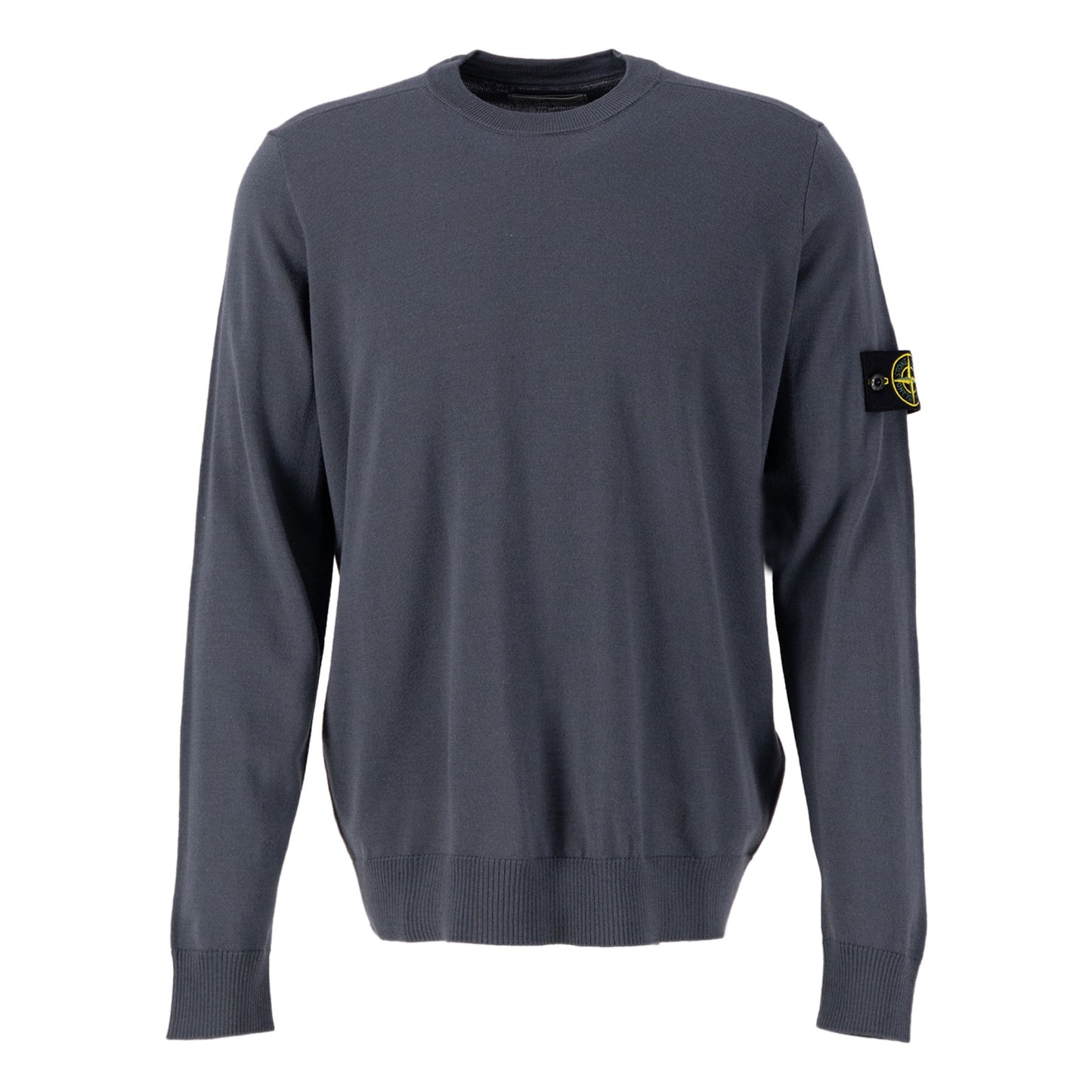 Stone Island Light Wool Crewneck Knit Sweatshirt Dark Grey