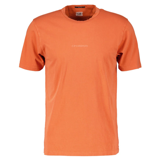 Cp Company 24/1 Jersey Logo T-Shirt In Harvest Pumpkin