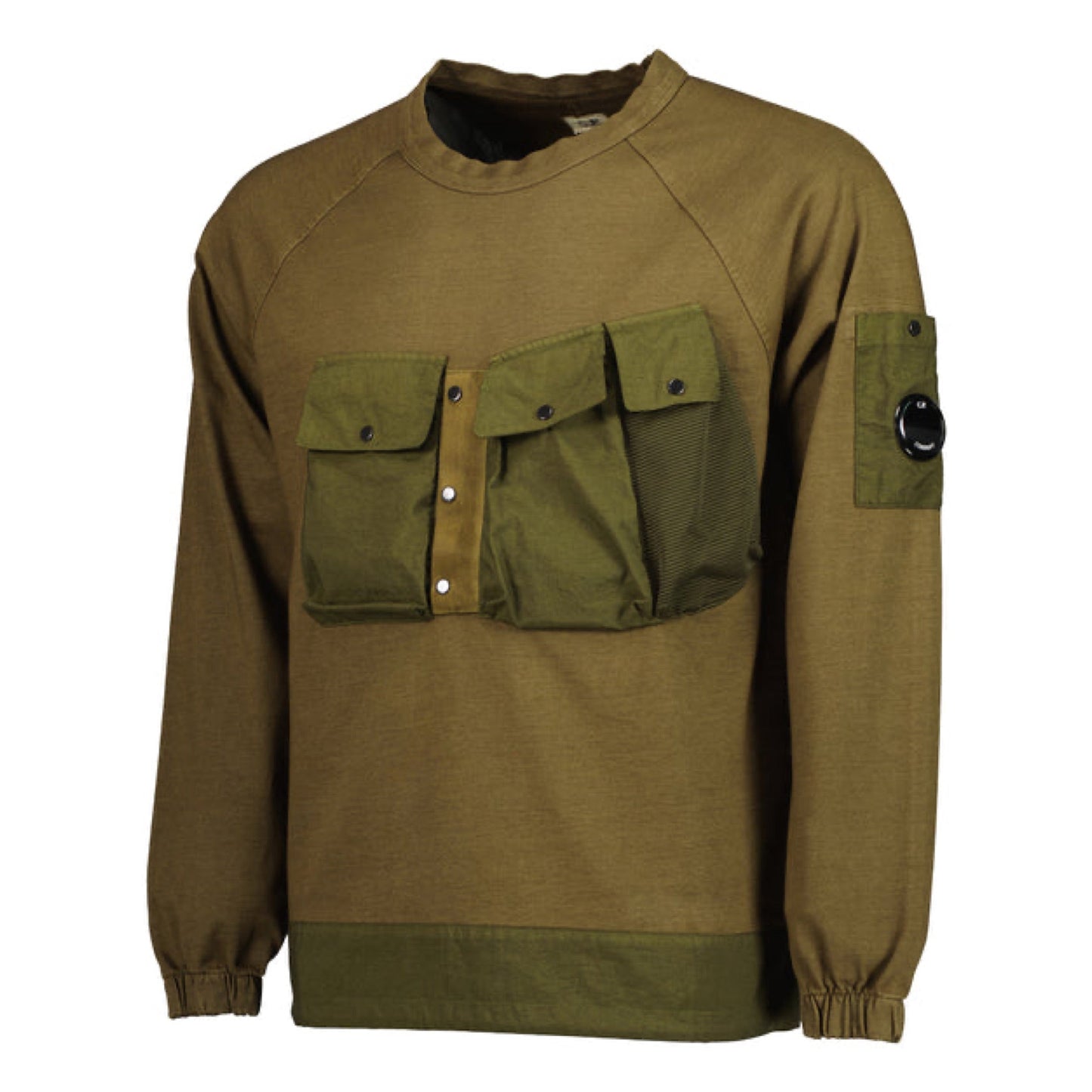 Cp Company Mixed Heavy Jersey Lens Sweatshirt in Ivy Green