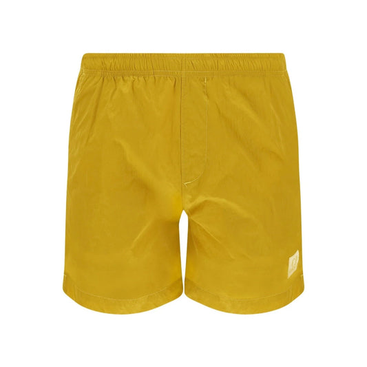 CP Company Chrome Patch Logo Swimshorts in Golden Nugget