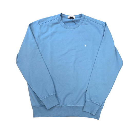 Stone Island Small Compass Logo Sweatshirt In Powder Blue