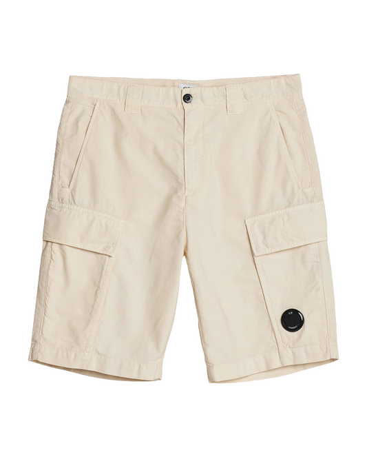 Cp Company Lens Ottoman Cargo Shorts In Beige
