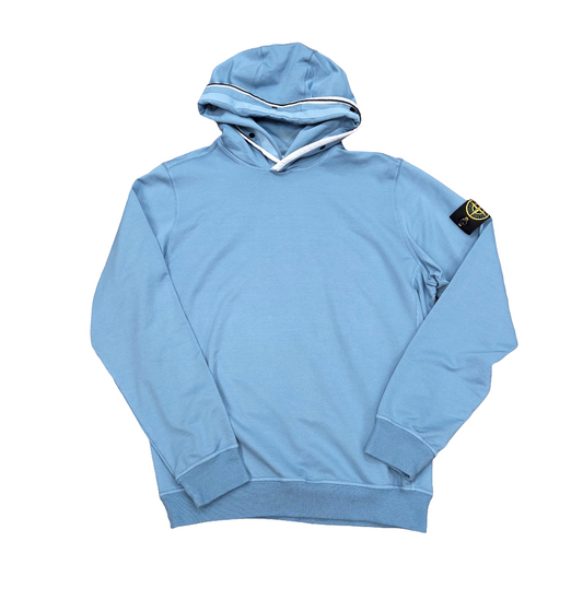 Stone Island Stretch Overhead Hoodie In Light Blue