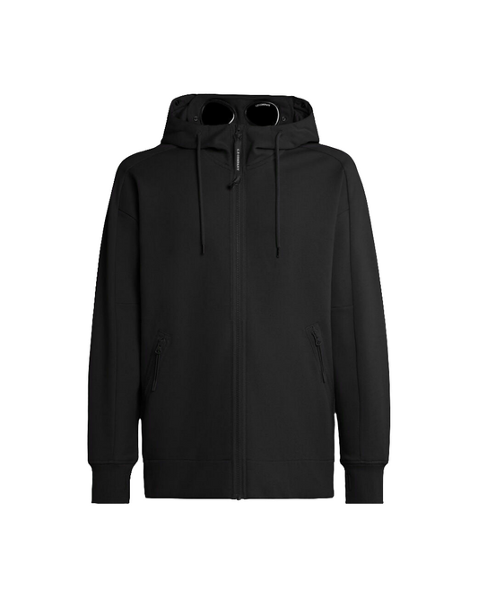 Cp Company Diagonal Raised Fleece Goggle Full Zip in Black