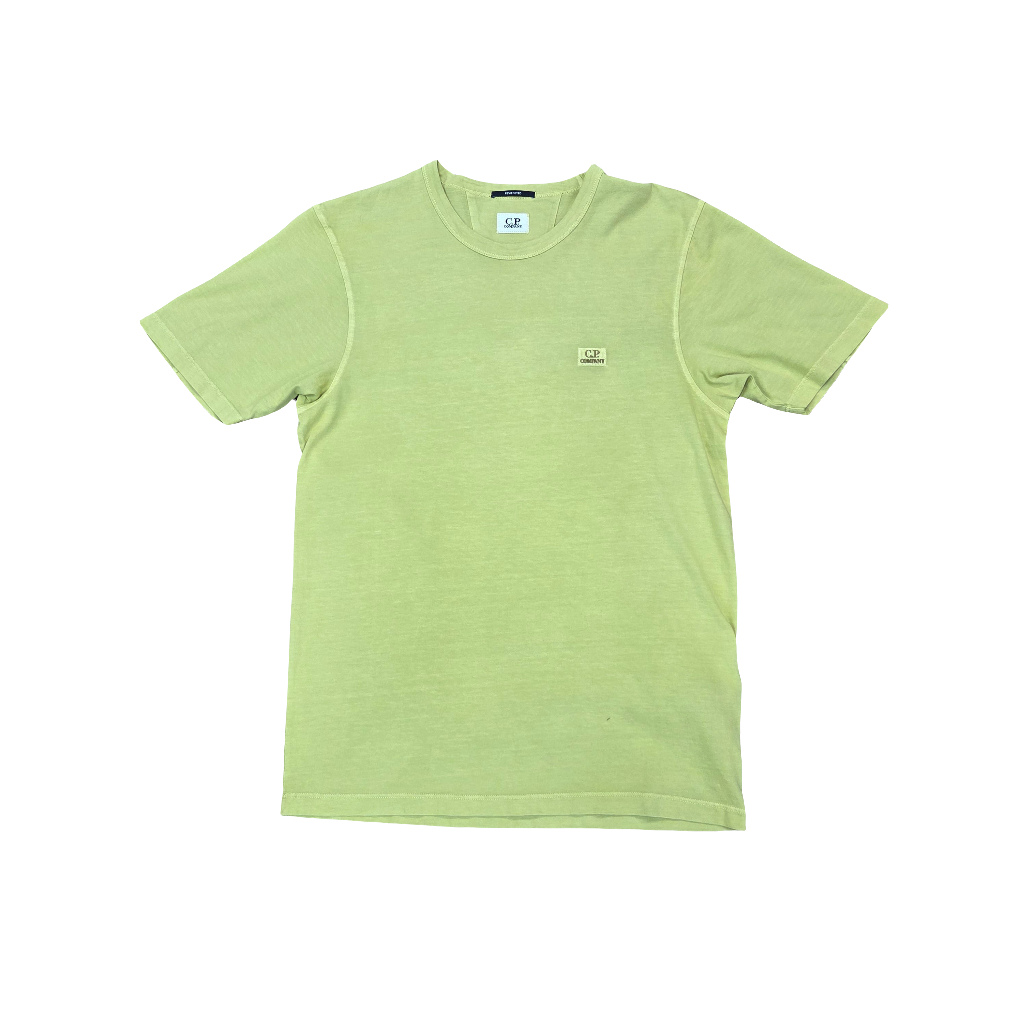 Cp Company Resist Dyed Stitched Patch Logo T-Shirt in Golden Palm