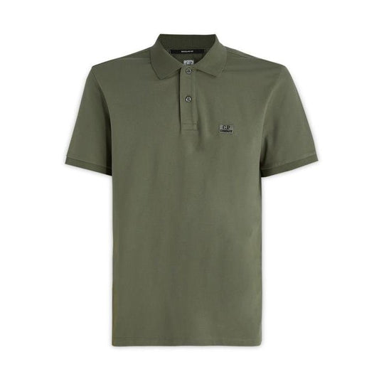 Cp Company 094A Regular Fit Stretch Pique Polo In Bronze Green