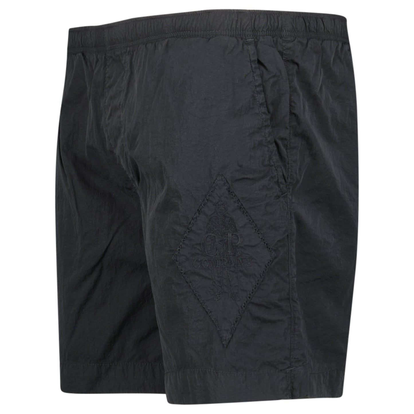 CP Company Black Logo-Embroidered Swim Shorts