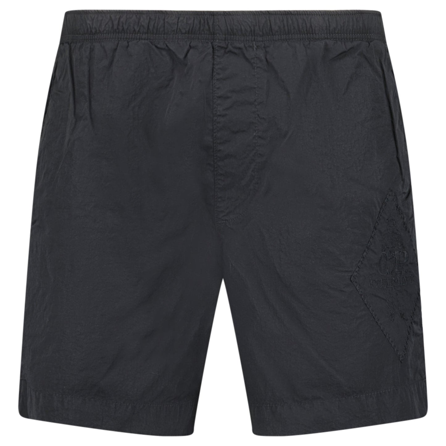 CP Company Black Logo-Embroidered Swim Shorts