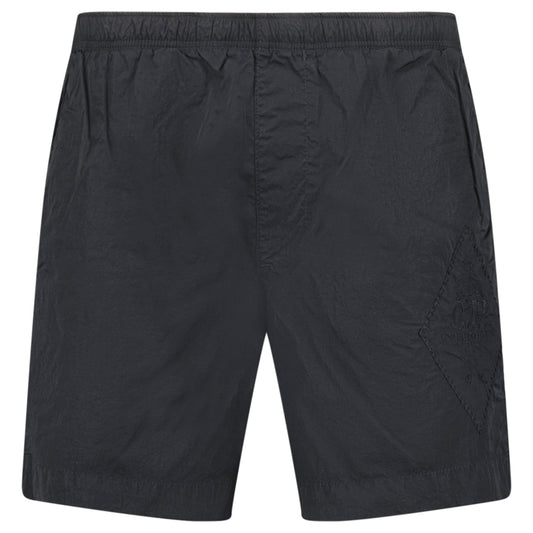 CP Company Black Logo-Embroidered Swim Shorts