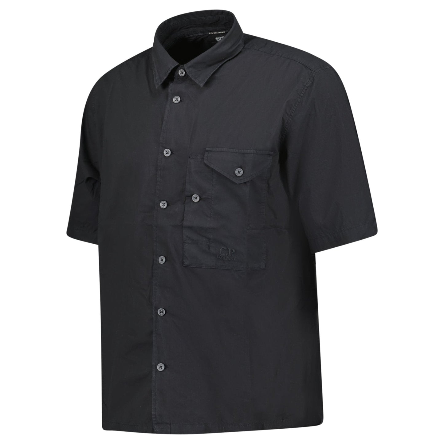 CP Company Black Popeline Short Sleeve Shirt