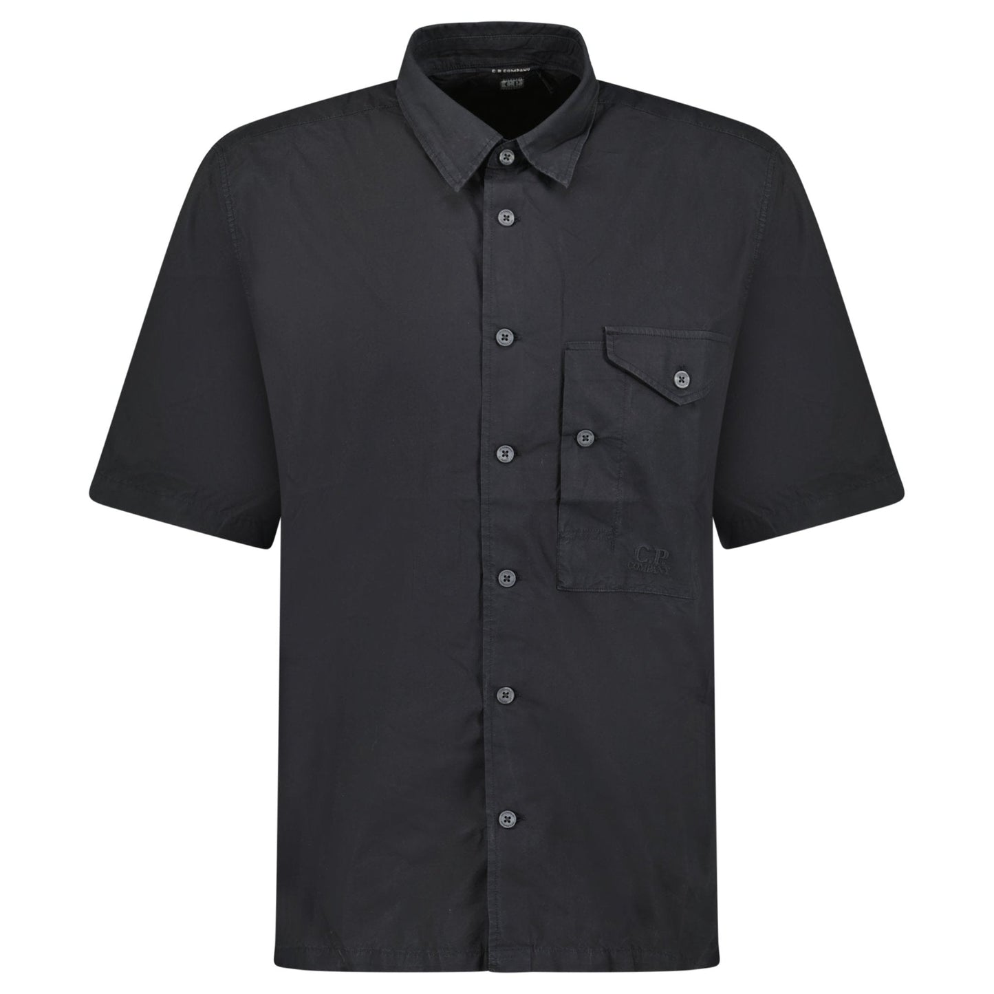 CP Company Black Popeline Short Sleeve Shirt