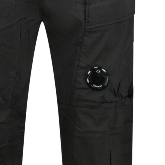 CP Company Cuffed 50 Fili Stretch Cargo Pants Black