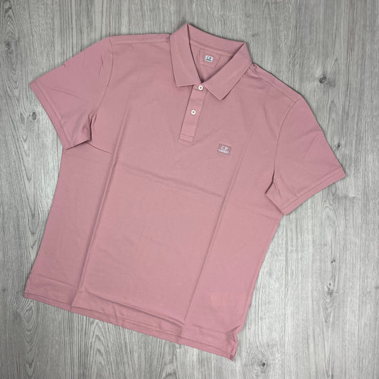CP Company Piquet Polo Shirt - Misty Rose