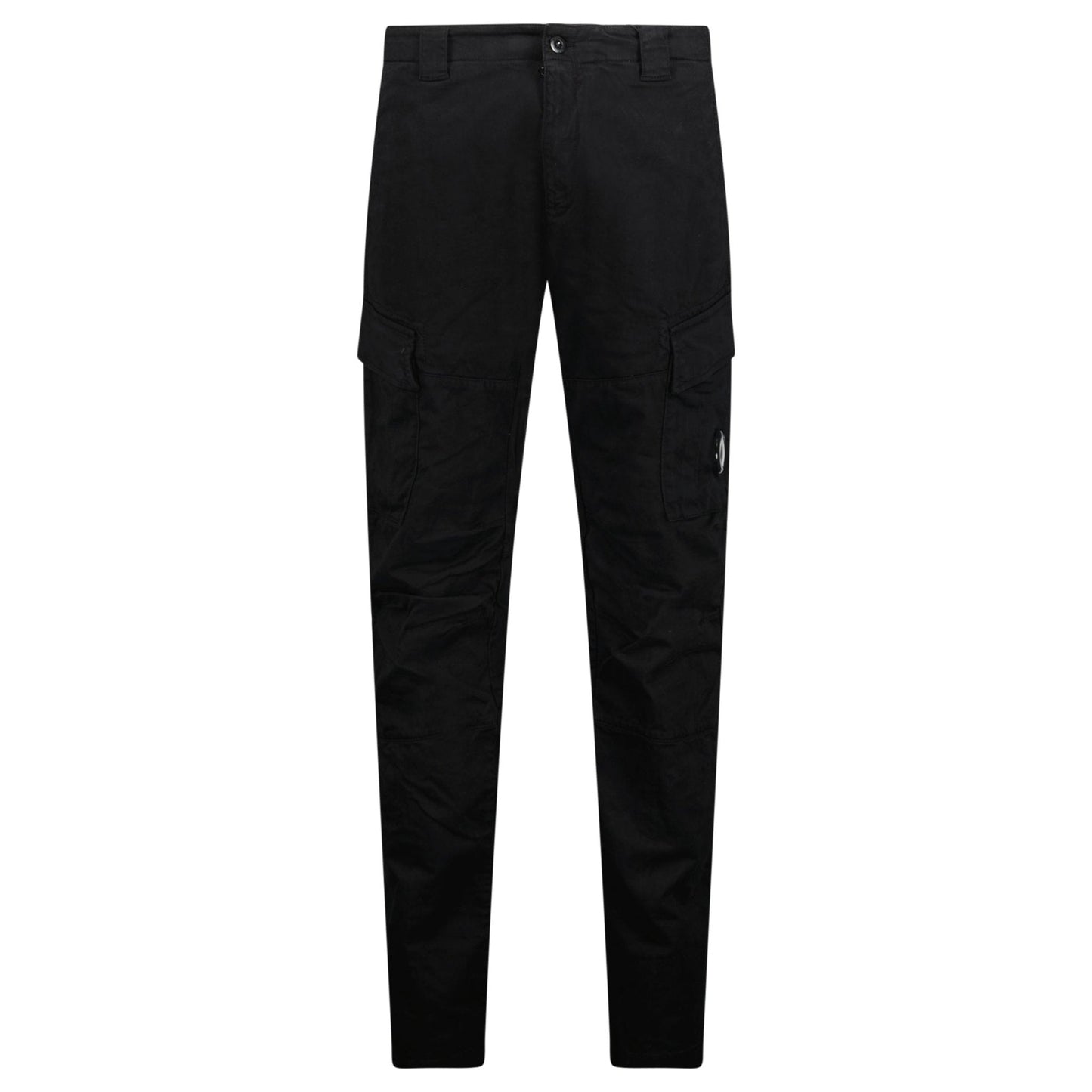 CP Company Stretch Sateen Ergonomic Lens Double Cargo Pants Black
