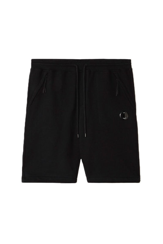 CP Company Lens Fleece Shorts In Black ( oversized )