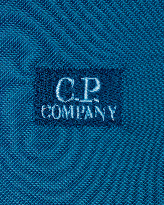CP Company Tacting Short Sleeve Polo in Blue