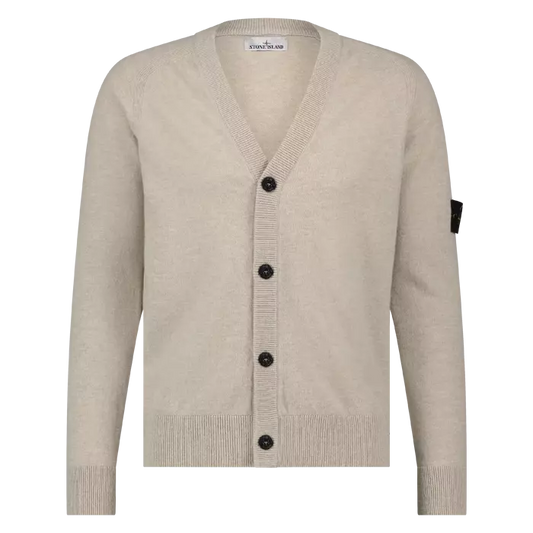 Stone Island RWS Wool Cardigan In Stucco