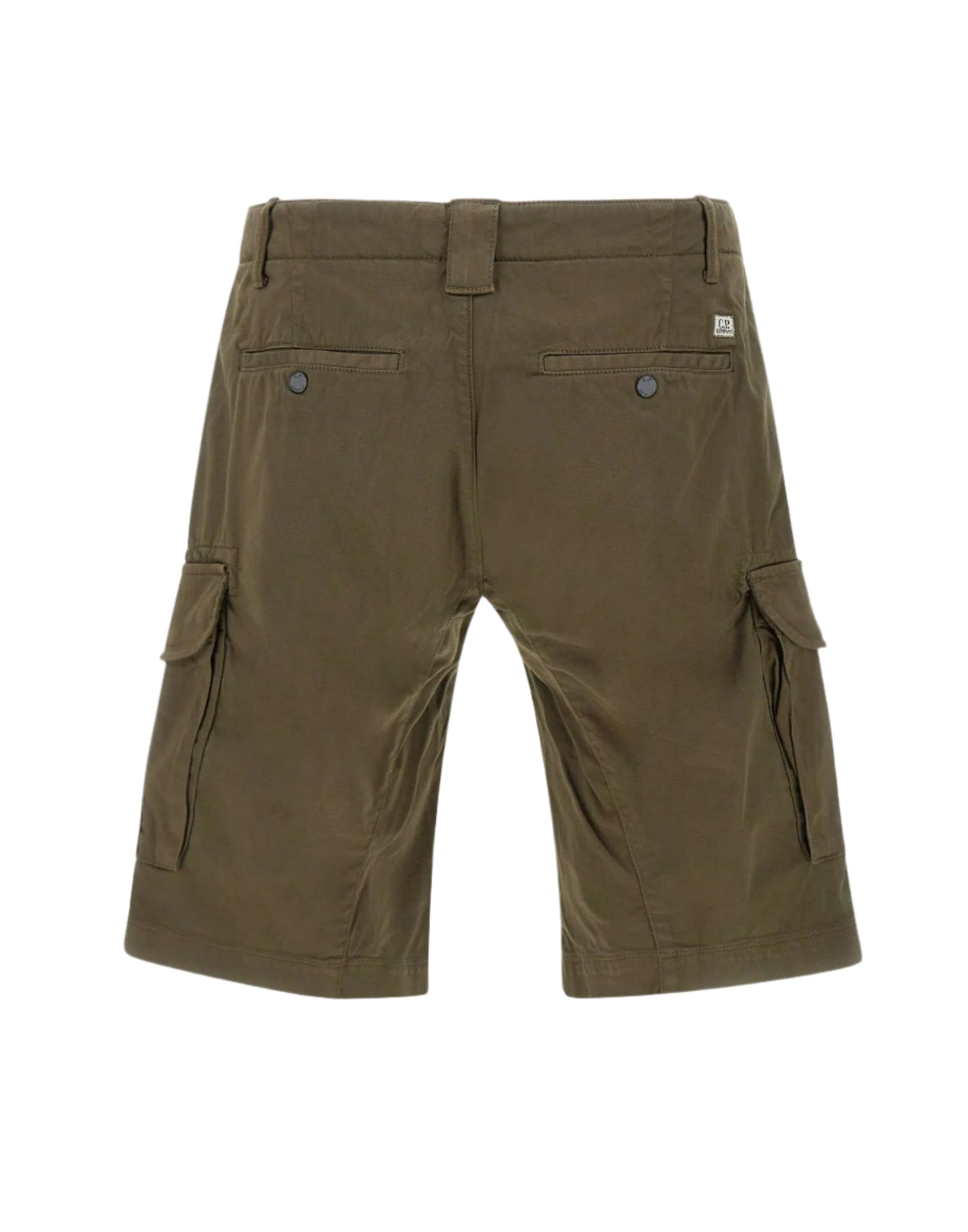 Cp Company 116A Satin Stretch Cargo Shorts In Ivy Green